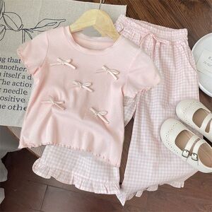 Pink Bow Kids Pajama Set